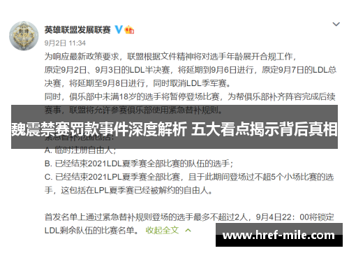 魏震禁赛罚款事件深度解析 五大看点揭示背后真相